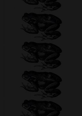 An unframed print of vintage black toad graphical illustration in black
