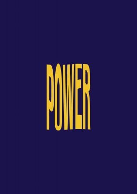 An unframed print of power wavy motivational graphical illustration in blue and yellow accent colour
