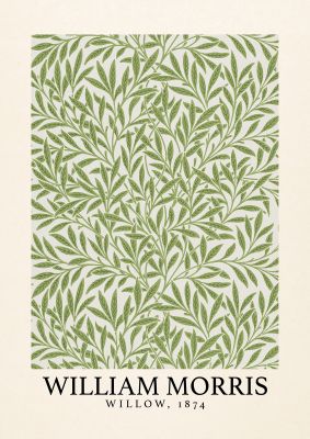 An unframed print of william morris willow 1874 a famous paintings illustration in beige and beige accent colour