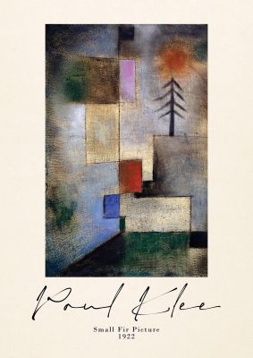 An unframed print of paul klee small fir picture 1922 a famous paintings illustration in multicolour and beige accent colour