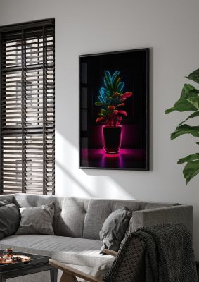 Neon Illuminated House Plant